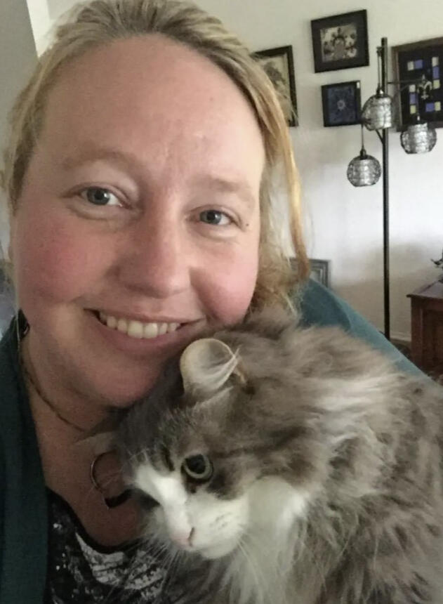 Jen and Grey Cat